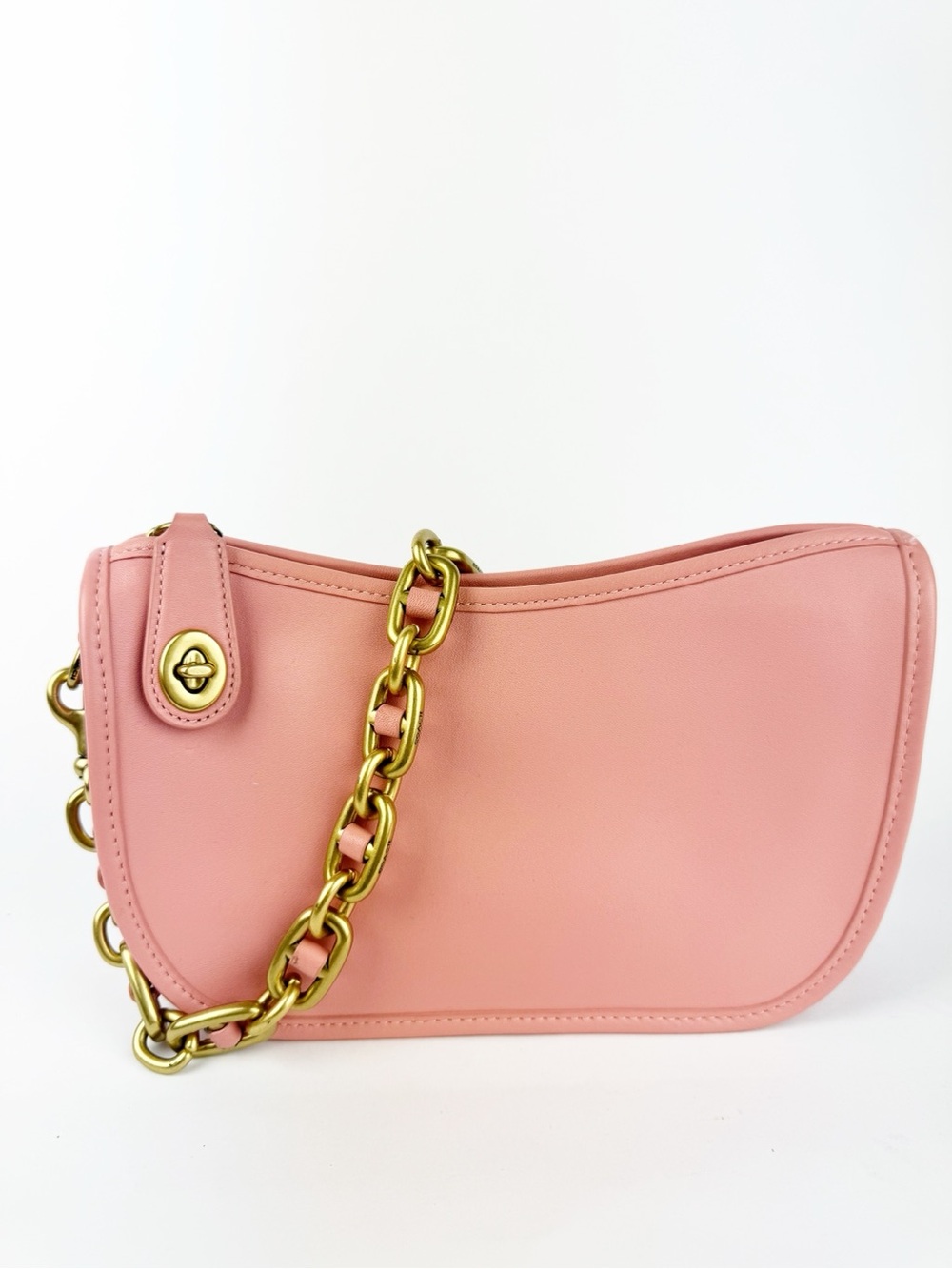 Coach Swinger 20 C5430 Glovetanned Pink Leather Chain Shoulder Crossbody Bag - Picture 9 of 9